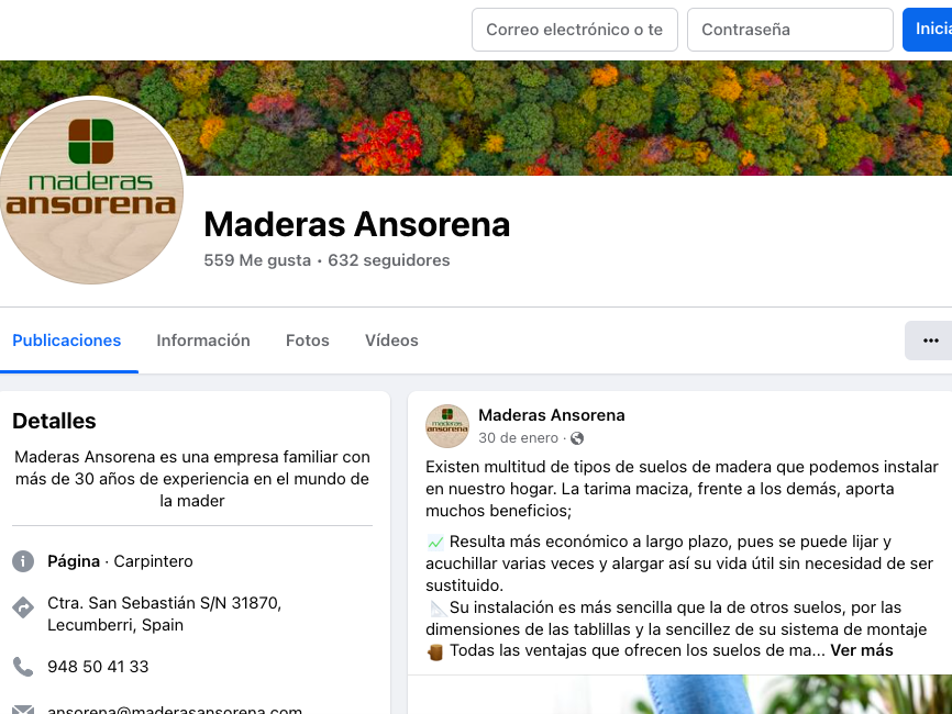 Redes sociales Madera Ansorena