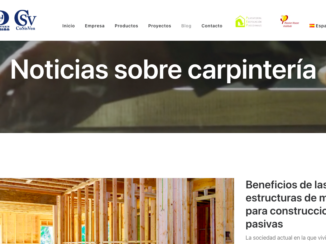 Página web COBIAN. Marketing para la industria de la madera